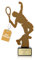 Pokal-Fabrik - Goldener Tennis Pokal 21 cm aus Metall mit Gravur - Geschenk-Trophäe mit Tennis-Silhouette & Steinsockel - Personalisiertes Geschenk - Wanderpokal Tennis Zubehör