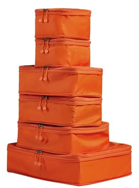 ANTLER - Compression Packing Cubes, Set of 6 Essential Packing Cubes for Suitcases and Backpacks - Holiday, Travel & Accessories Organiser, Easy Clothes and Shoe Storage - Coral