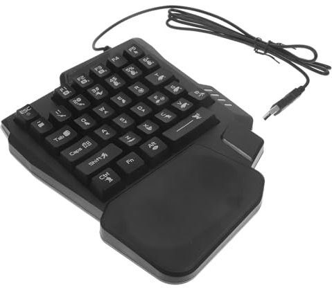 Happyyami Teclado de 35 Teclas Teclado de Juego mecánico Vistoso Llave Teclado con una Mano de Colores Teclado mecanico Teclado para Juegos de computadora Mini Teclado Black