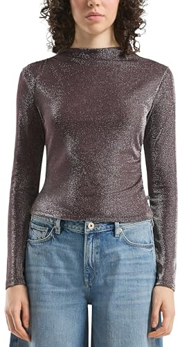 QS Damen Glitzershirt T-Shirt Langarm