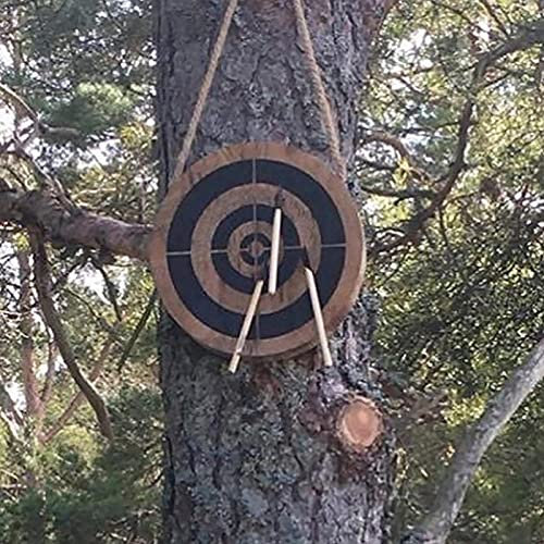 Viking Axe Throwing Game Set - Wooden Tomahawk Pendant Dart Board Game, Safe Wood Target Toy for Wall Decoration Party Outdoor(three small axes)