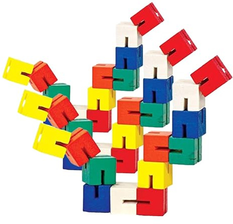 Tobar 08526 Plastic Twist and Lock Blocks, Various, Multiple Colours (Pack of 3)