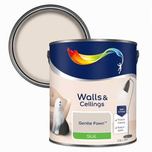 AXpower Inspirational Technology Empowering People Walls & Ceilings Silk Emulsion Paint Fawn 2.5L | Smooth Mid Sheen Interior Wall Paint | Rich Finish with Excellent Coverage