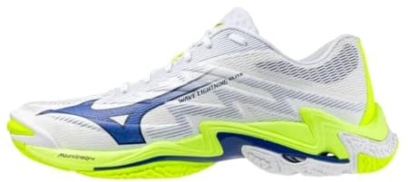 Mizuno Wave Lightning Elite Volleyschuhe, Weiß/Gelb/Hellblau, Obermaterial aus Synthetik,