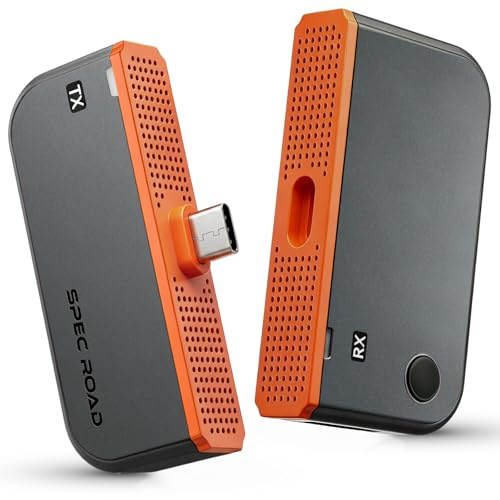 Transmisor y receptor HDMI inalámbricos, entrada 4K a 1080P a 60Hz, rango | Adaptador USB-C 5.8G+2.4G Plug & Play para teléfono, portátil, monitor, PC a TV, proyector, juegos, cine en casa