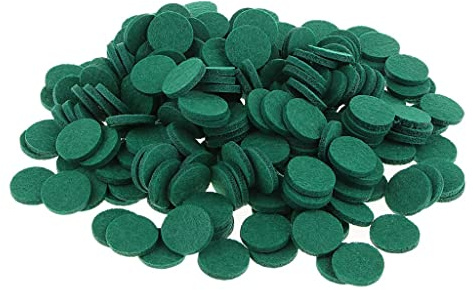 Hisxrcal 200 Stück Aromatherapie Filz Nachfüllpads Ersatz für Parfüm Armreif Kette Auto Diffusor Anhänger Aromatisierend für Schmuckherstellung Büro, Grün