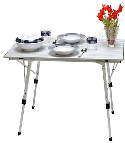 Alu Rolltisch, Campingtisch Bali, Tischplatte: 90 x 60 cm, Tischhöhe: 70cm, Aluminium
