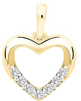 My Gold Anhänger Herz (Ohne Kette) Echtes Gelbgold 333 Gold (8 Karat) Zirkonia 16mm x 12mm Herzanhänger Fine A-05786-G301