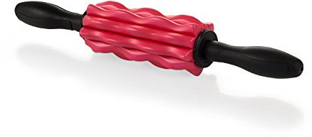 Faszien Massageroller mit Griff | Massage Stick | Faszienroller | universal verwendbar für Rücken Beine Arme | Einfache und schnelle Massage (rot)