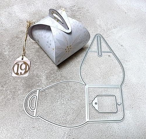 Simplelettering est. 2017 Stanzschablone Cutting Dies Box Pralinenschachtel, Grundfläche Box 5x5 cm, Stanzschablone ist 14x15 cm, 2-TLG.