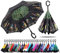 NNY Inc Parapluie double face coupe-vent et protecteur contre les UV - Pliable - Parapluie droit inversé pour hommes et femmes - Autoportant - Poignée en forme de C - pour golf/voitures (voyage)