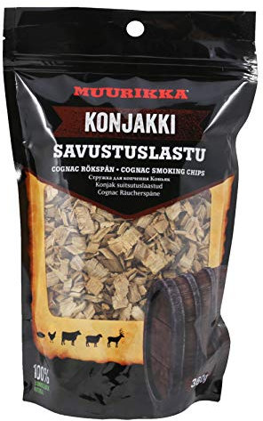 MUURIKKA Kognac Räucherchips aus Eichenholz, 360g, Räucherspäne für Smoker & Räucherofen