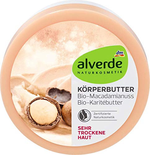 alverde NATURKOSMETIK Körperbutter Macadamianuss Karitébutter, 200 ml