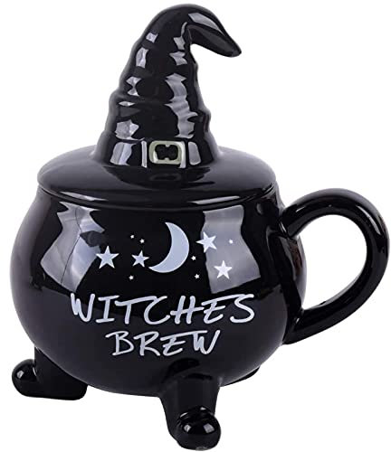 Vencer 14 oz The Nightmare Before X-mas Witches Brew Coffee Mug,Halloween Coffee Mug,Halloween Witchy Mugs,Tea Cup,Novelty Ceramics Mug With Lid,DE-VCM-002