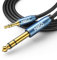 MillSO Câble audio auxiliaire 3,5 mm vers 6,35 mm mâle 6,35 mm vers fiche TRS 3,5 mm stéréo auxiliaire pour amplificateur de basse, guitare, piano, casque, haut-parleur et chaîne HiFi – 2,4 m