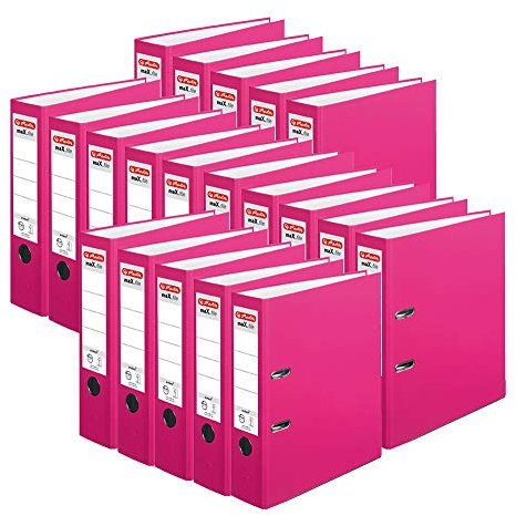 Herlitz Ordner maX.file protect A4 (8 cm mit Einsteckrückenschild) 20er Pack (Pink)