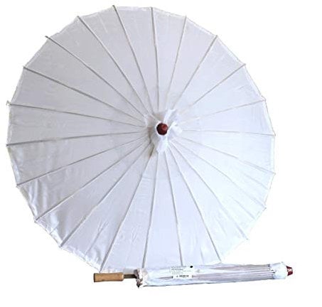 AAF Nommel ® Deko- Kinder- Sonnenschirm aus Stoff und Holz Weiss, 1 Stück, Nr 110