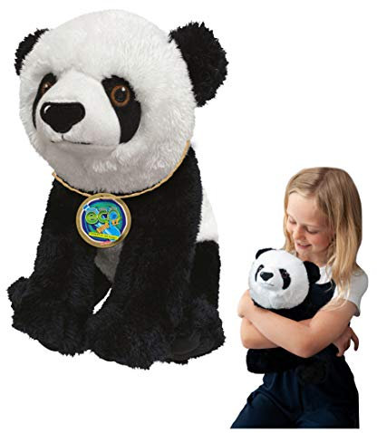 EcoBuddiez - Panda von Deluxebase. Großes 30cm weiches Plüschtier aus recycelten Plastikflaschen. Umweltfreundliches kuscheliges Geschenk für Kinder und süß Stofftier für Kleinkinder.