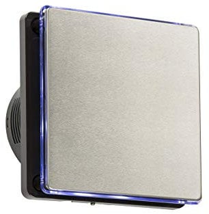 Knightsbridge EX004H LED Backlit Extractor Fan with Humidistat and Overrun Timer in Stainless Steel with Black Insert, 40.0 mm*156.0 mm*156.0 mm