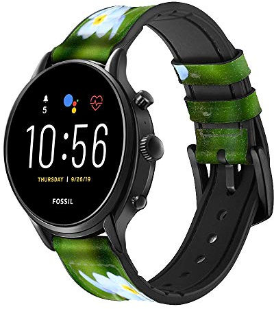 Innovedesire Forget Me Not Cinturino in Pelle Smartwatch per Fossil Womens Gen 5E, Womens Gen 4, Hybrid Smartwatch HR Charter Taglia (18mm)