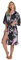 Westkun Damen Kimono Morgenmantel Lange Satin Bademantel Sexy Pfau Gedruckt Strickjacke Kimono Lang Robe Nachtwäsche Nachthemd für Braut Schlafanzug Party 3/4 Arm(Schwarz,M)