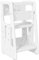 HOMCOM Scaletta per Bambini Torre Montessoriana Altezza Regolabile 3 Livelli, HDPE Inodore, 47x47x90cm, Bianco