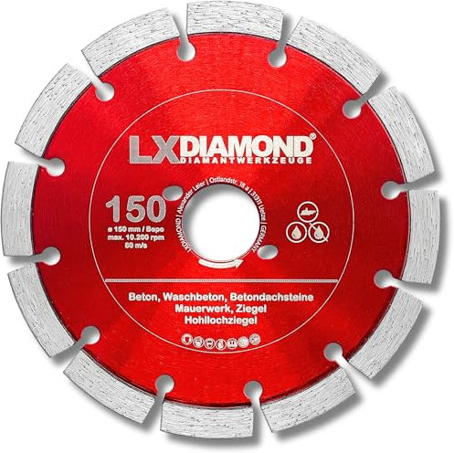 LXDIAMOND Diamant-Trennscheibe 150mm - Diamantscheibe passend für Bepo FFS 150 151 Montagefräse Fensterfugenschneider - 150 mm Trennscheibe für Beton Mauerwerk Ziegel - in Premium Qualität
