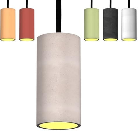 Betoniq Pendelleuchte Beton modern klein NARA13 außen grau innen kupfer - Industrial Design Betonlampe Hängelampe mit LED Glühbirne und Fassung GU10 - Hängeleuchten & Pendelleuchten in Betonoptik