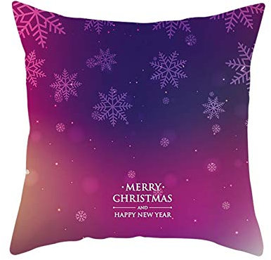Kissenbezug 50X50 Violett, Sofakissen Weich Polyester Cushion Cover 1er Set Schneeflocke Winter Home Deko für Sofa Wohnzimmer Schlafzimmer