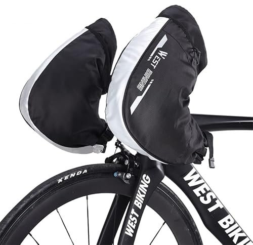 Handwärmer für Fahrrad E-Bike E-Scooter Scooter Elektro Fahrrad Roller, Winddicht & Wasserabweisend für Warme Hände im Winter Dank Handabdeckung Handschuhe mit Reflektoren, 1 Paar universell (Schwarz)