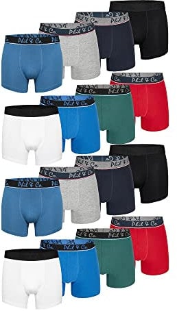Phil & Co. Berlin Herren Boxer 16-Pack Herren Unterhosen Retropants Trunks Boxershorts aus Baumwolle Retroshorts Unterwäsche - Mix1 - Größe 4XL