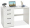 COSTWAY Bureau d'Ordinateur avec 4 Tiroirs, Bureau Informatique Finition Mélaminé Laqué UV pour Chambre Maison Salon, Blanc, 110x60x76cm