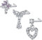 Mayhoop 20G 3Stk L Förmig Nasenring Nasenstecker Chirurgenstahl Nasen Stud Strass Silber Nasenpiercing Schmuck für Frauen Männer