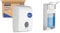 Aquarius Spender für Papierhandtücher 6945 – 1 x Papierhandtuchspender, weiß & Relaxdays Eurospender 500 ml, Seifenspender Wandmontage, Desinfektionsmittelspender, Bügel-Mechanik, weiß, 1 Stück