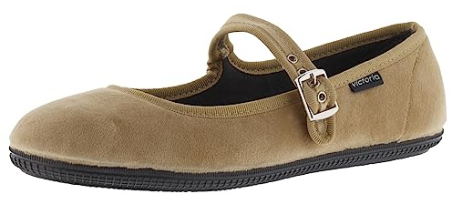 victoria Bailarinas Oda Terciopelo & Ribete Al Tono & Hebilla 104913 para Niñas Miel 33