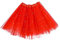 Tüllrock Damen 3 Lagen Tüll Rock mit Pailletten Sternen Rot Adult Teen Tütü Rock Retro 80er Party Halloween Karneval Party Kostüm