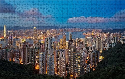 GUOHLOZ Jigsaw Puzzles for Adults 1000 Puzzles for Adults 1000 Pieces Puzzle 1000 Pieces 1000 Piece Jigsaw Puzzles Hong Kong,Hong Kong,75x50cm