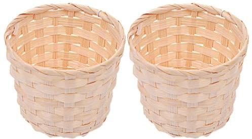 TOVINANNA 2st Aufbewahrungskorb Bambusgeflochtener Korb Für Pflanzen Kleiner Rattankorb Tablett Aus Bambusgeflecht Gewobener Korb Küchen-organizer-korb Geschenkkorb Bambus Weben Snack