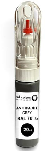 SD COLORS LACKSTIFT RAL 7016 ANTHRAZITGRAU 20 ML für die Reparatur von Autos, Metall, Holz, Kunststoff, Fensterrahmen, Türen, Toren
