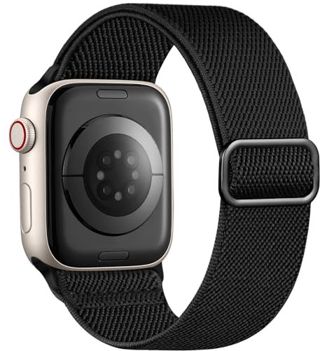 Cinturino elastico Solo Loop compatibile con cinturini Apple Watch da uomo da 44 mm, 45 mm, 46 mm, 40 mm, 41 mm, 42 mm, 38 mm, 49 mm, donna, morbido nylon elastico intrecciato cinturino sportivo per