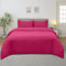 Imperial Rooms Double Duvet Cover Set – Brushed Microfiber Plain Bedding Set with Pillow Cases – Ultra Soft Button Closure Quilt Cover (200 x 200 Cm) - Pink