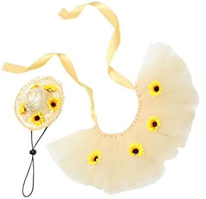 Housoutil Ensemble De Costumes pour Chien 3 Pièces Chapeau Couronne Tutu Jupe pour Tenue