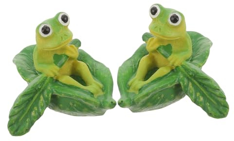 Kisangel 2stücke Frosch Skulpturen Aus Harz Boote Frosch Deko Für Zuhause Aquarium Und Garten Umweltfreundliche Figuren Für Tisch Und Als Für Tierliebhaber