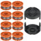 Eyoloty MGTP18Li Bobine de fil compatible avec coupe-bordure Mac Allister MGTP18Li - Longueur : 3,05 m - Diamètre : 1,65 mm - Avec couvercle de bobine (8 bobines + 2 capuchons)