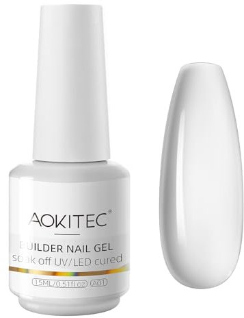 Aokitec 15ml Clear Builder Gels for Nails, 7-in-1 Gel Builder for Nails, Easy to Apply, Gel Bottle for Nail Strengthen & Repair Nail Art Design