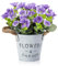 HOTLIKE Künstliche Pflanzen Deko Blumen, Künstliche Blumen für Außen Innen Kunstpflanzen im Topf, Kunstblumen Basteln für Home Deko, Zimmerdeko, Wanddekoration, Büro, Küche, Garten (Lila)