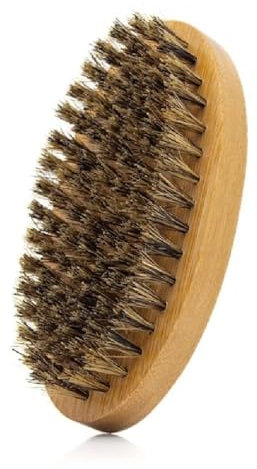 BARAC Bartbürste, Bartbürste, Wildschweinborsten, Bartset aus Holz für Herren, Bartpflege, Rasierwerkzeug, Bartbürste mit Holzgriff