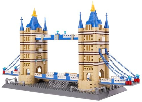 Hallisun Londons Tower Bridge Bausteinset, weltberühmtes Wahrzeichen Sammlungsset, Architekturmodellbausatz, Lernspielzeug für Kinder und Erwachsene, als Geschenk und Büro Wohndekoration, 1052 Teile