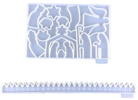 BABYVIVA Silikonform, Harz, Countdown bis Weihnachten, Ornament, Adventskalender, Silikonform-Set für Urlaub, Heimdekoration
