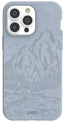 Pela Handyhülle für iPhone 14 Pro Max, puderblaue Rockies, schützende Handyhülle, umweltfreundlich, kompatibel mit iPhone 14 Pro Max